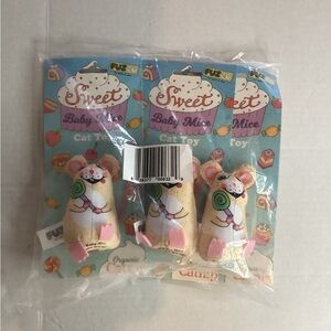 3 packs of fuzzu for pets & you sweet baby mice cat toy organic catnip insidenew